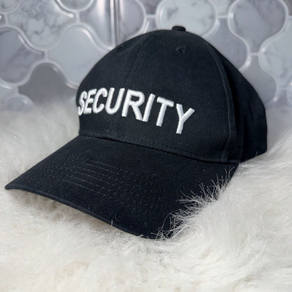 Spirit Halloween Security Baseball Cap Black Embroidered Hat Mens One Size A160